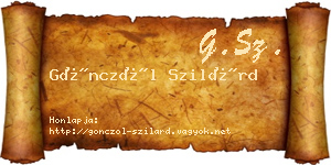 Gönczöl Szilárd névjegykártya